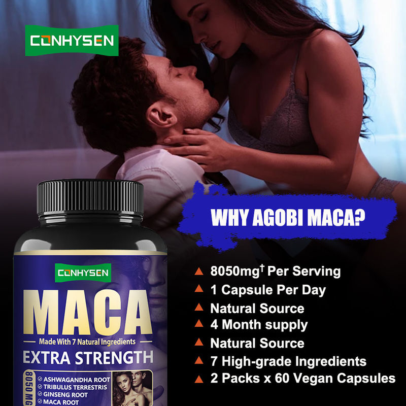 OEM Maca ανδρικής βελτίωσης κάψουλες υποστήριξη ενέργειας άνδρες χάπια ισχύος Tongkat Ali κάψουλες