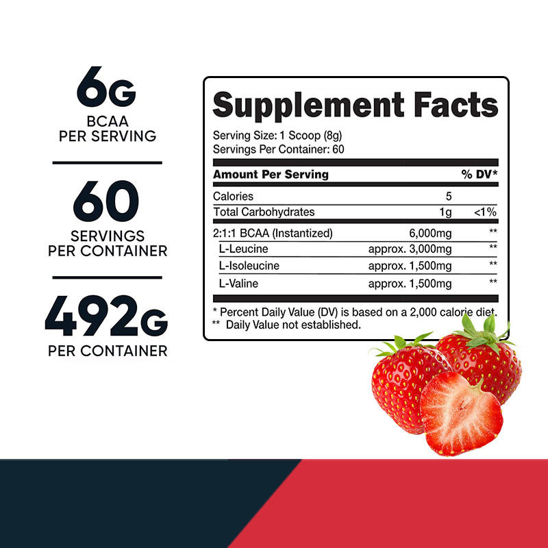 Σκόνη BCAA Γρήγορη Υποστήριξη Μυών Γυμναστηρίου Πριν την Προπόνηση για Ενήλικες Γυναίκες Άνδρες