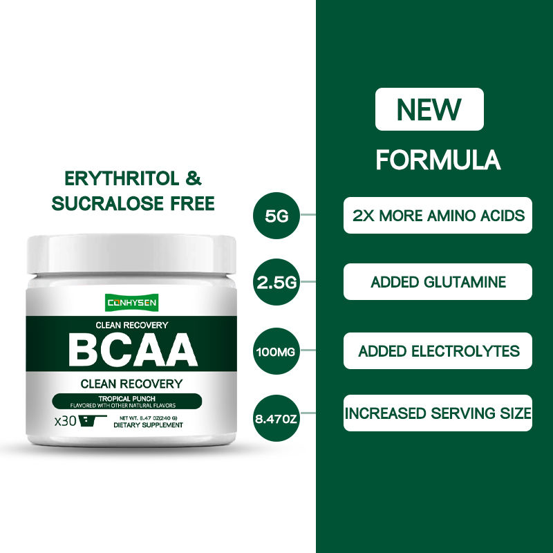 Ιδιωτικής Ετικέτας Clean Recovery BCAA Powder 9 Απαραίτητα Αμινοξέα Μειωμένης Ενοχλητικότητας και Στρες
