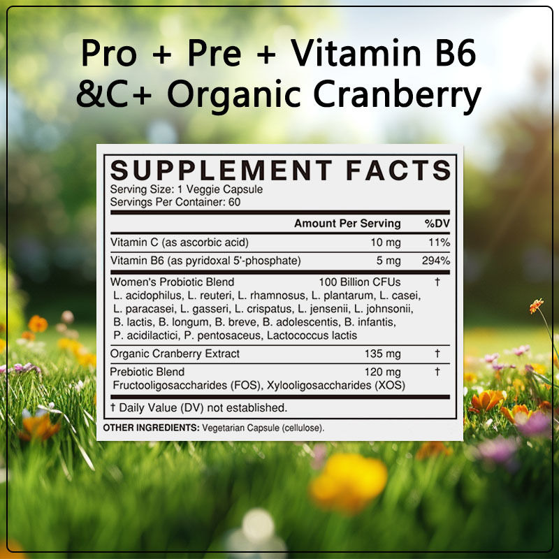 OEM / ODM Γυναικεία Probiotics Καψάκια Βελτιστοποιήστε κοπή κολπικού ούλου Φλώρα μη ΓΤΟ Πρωταθλήματος 5-In-I Γυναίκα