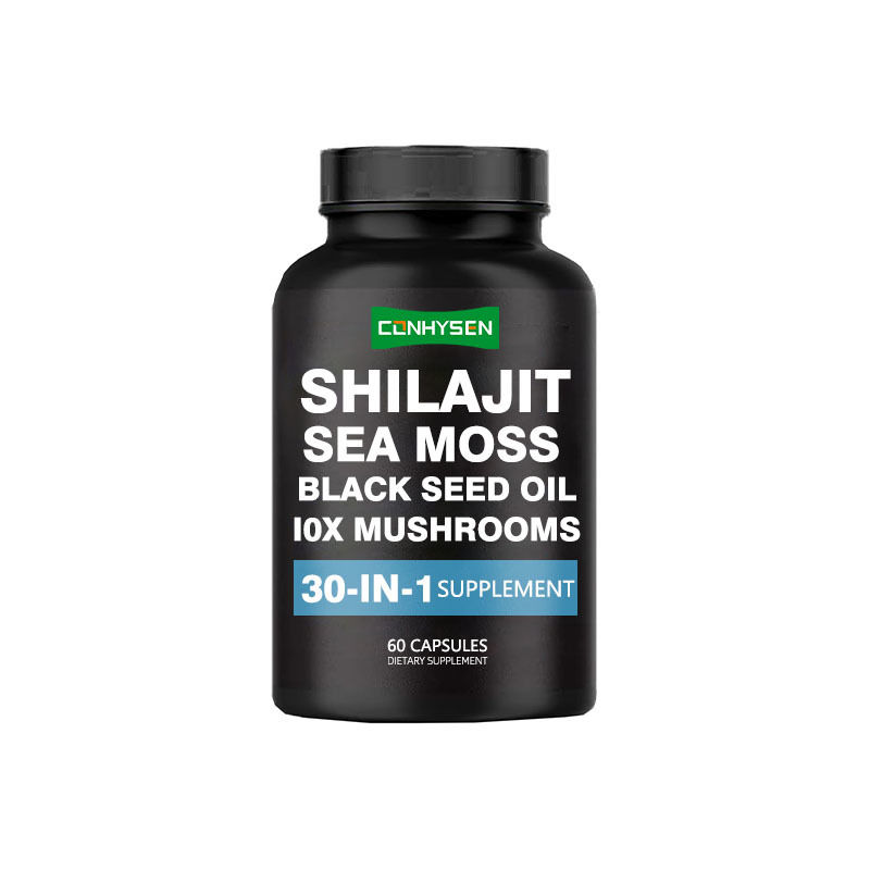 Κάψουλες Shilajit με Sea Moss Black Seed Oil Συμπλήρωμα Διατροφής για Υποστήριξη Ανοσοποιητικού