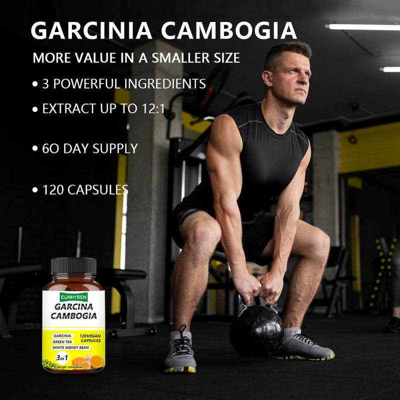 Κάψουλες Garcinia Cambogia από το εργοστάσιο με 3-σε-1 premium συστατικά για αύξηση της παραγωγής ενέργειας