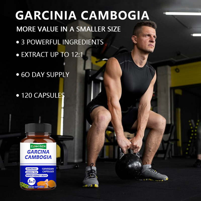 Κάψουλες Garcinia Cambogia Private Labels 3-σε-1 Συμπλήρωμα Υποστηρίζει την Ισορροπία του Σώματος με Πράσινο Τσάι