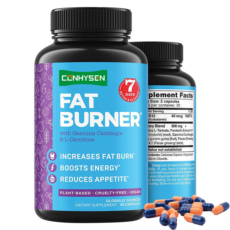 Ιδιωτική Ετικέτα Καυστήρες λίπους με Garcinia Cambogia και L-Carnitine Καψούλες Υποστήριξη Μεταβολισμού Ενισχυτές Ενέργειας Καψούλες