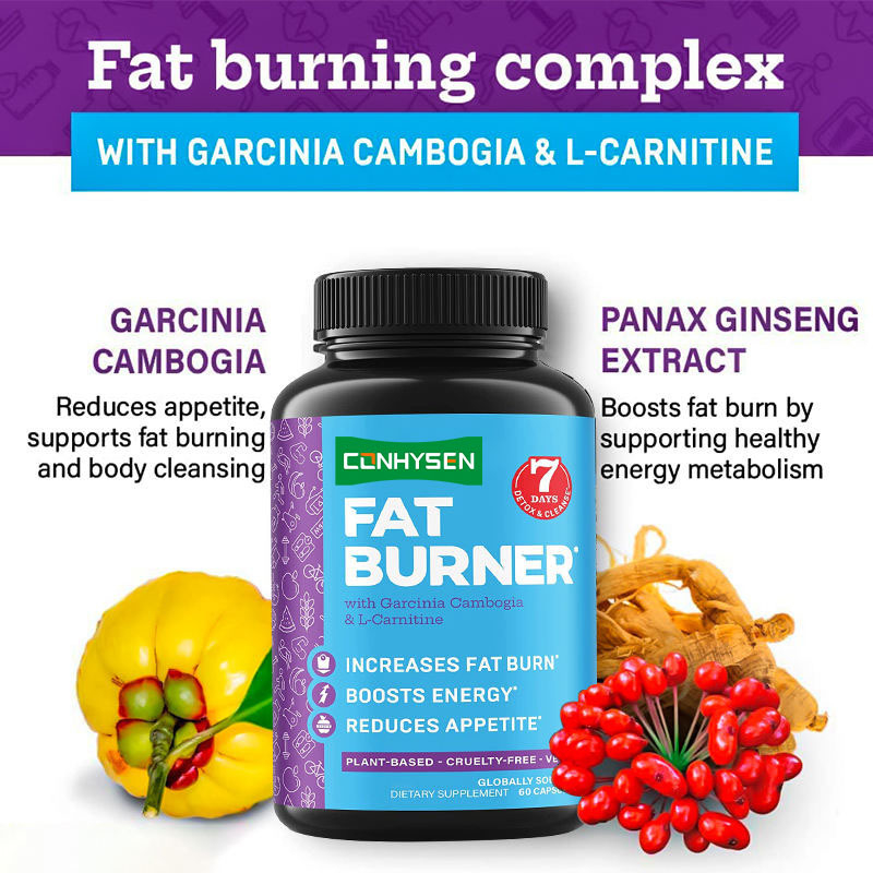 Ιδιωτική Ετικέτα Καυστήρες λίπους με Garcinia Cambogia και L-Carnitine Καψούλες Υποστήριξη Μεταβολισμού Ενισχυτές Ενέργειας Καψούλες