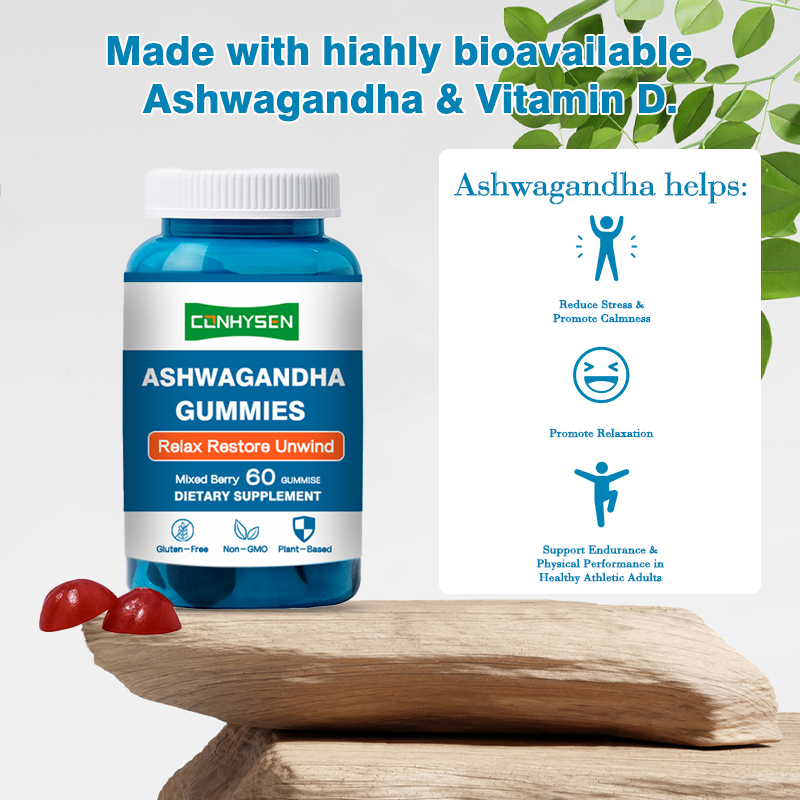 Ζελεδάκια Ashwagandha με Βιταμίνη D2 για Υποστήριξη του Ανοσοποιητικού Συστήματος, Διάρκεια Ζωής 18 Μήνες