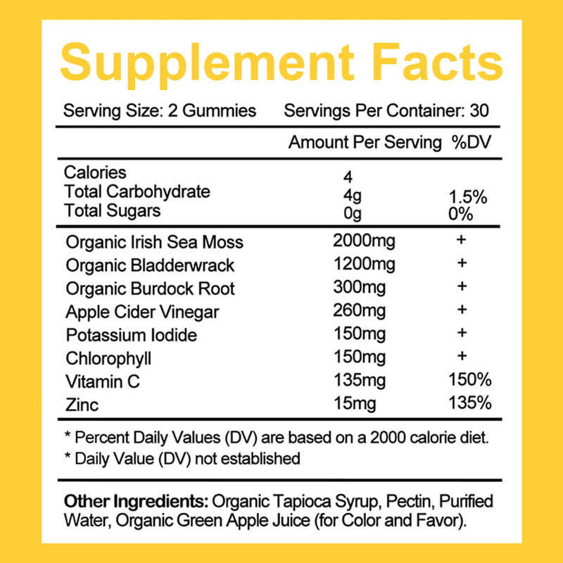8-σε-1 Gummies με Sea Moss για Υποστήριξη του Ανοσοποιητικού και του Θυρεοειδούς, Εργοστασιακή Προσαρμογή