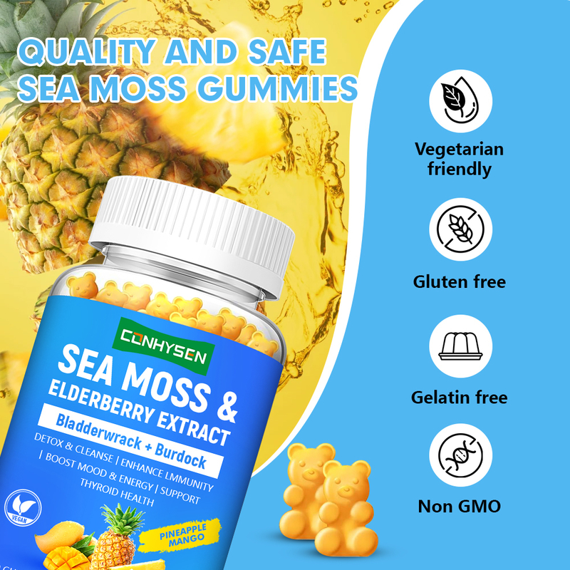Ζελεδάκια Sea Moss 8-σε-1 Φόρμουλα Premium Custom Boost Διάθεση και Ενέργεια Factory