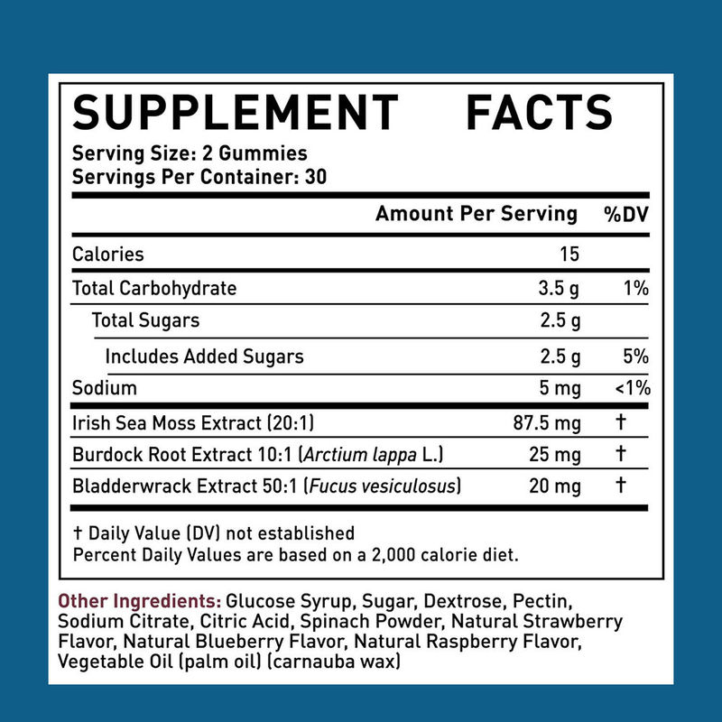 Βιολογικό Ιρλανδικό Θάλασσιο Μουσό Εκχυλίσματος Γουμάρες Εργοστάσιο Προμήθειες για Καθαρισμό και Αποτοξίνωση