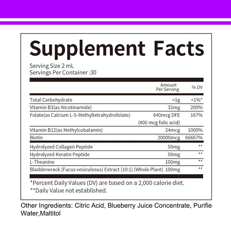 Μονάδα υγρών σταγόνων βιοτίνης για την περιποίηση των μαλλιών, του δέρματος και των νυχιών