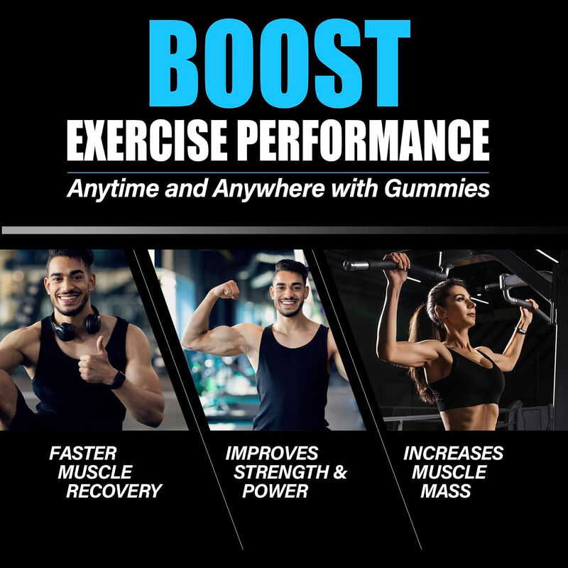 Προσαρμοσμένο Αθλητικό Προ-προπονητικό Συμπλήρωμα για Ανάπτυξη Μυών με Κρεατίνη Μονοϋδρική Ζελεδάκια Αυξάνει τη Μυϊκή Μάζα Συμπλήρωμα Κρεατίνης σε Μορφή Ζελεδάκι