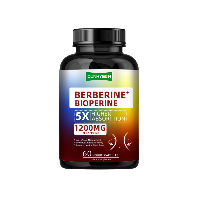 Υψηλής ποιότητας Berberine HCI Συμπληρώματα ριζών Καψάκια, υγιεινή διαχείριση βάρους Berberine Bioperine Καψάκια Διατροφικές ίνες