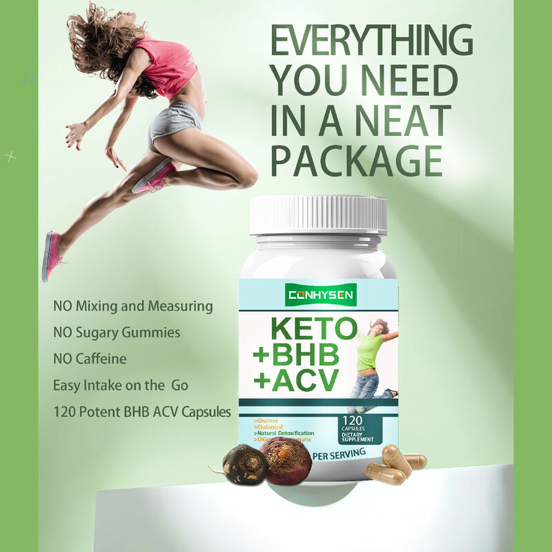 Ιδιωτικό σήμα Κέτο ACV BHB Συμπλήρωμα διαιτητικών ινών Κάψουλες Κέτο Bhb Κάψουλες Απώλεια βάρους Συμπληρώματα δίαιτας