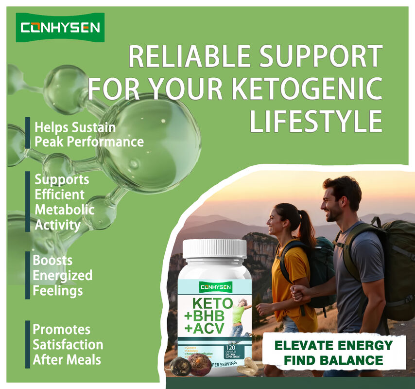 Ιδιωτικό σήμα Κέτο ACV BHB Συμπλήρωμα διαιτητικών ινών Κάψουλες Κέτο Bhb Κάψουλες Απώλεια βάρους Συμπληρώματα δίαιτας