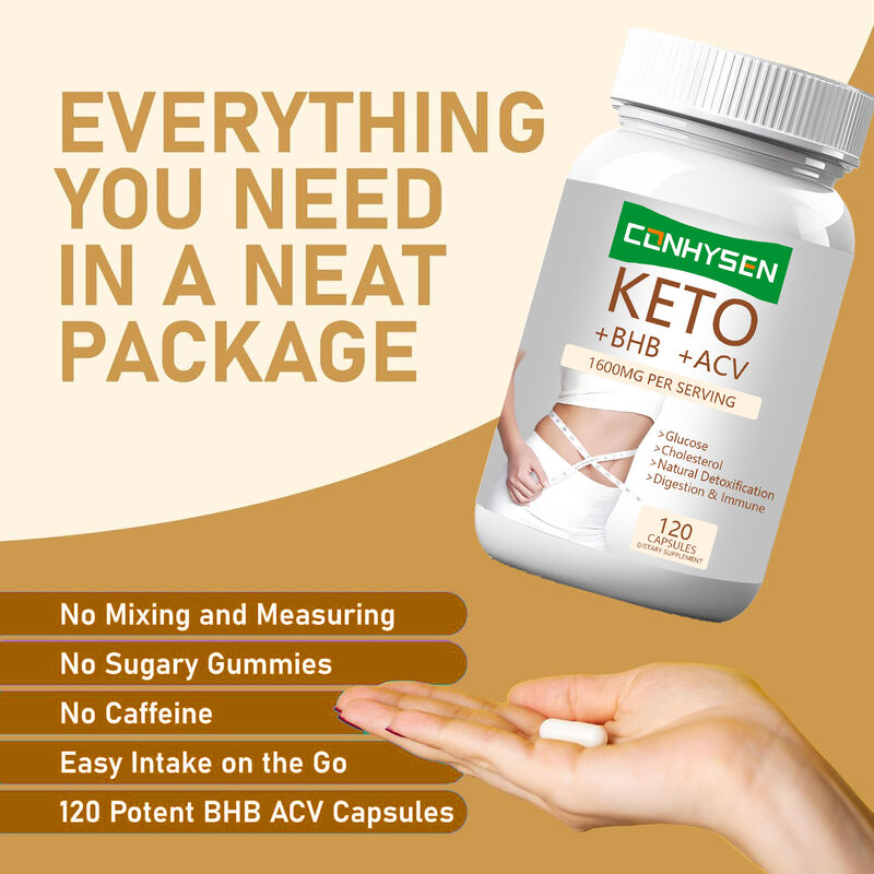 Ιδιωτική Ετικέτα Κάψουλες Κέτο+ACV+BHB με BHB & Μηλόξυδο για Έλεγχο Βάρους, Ενίσχυση Ενέργειας, Συγκέντρωσης, Καυστήρας Λίπους