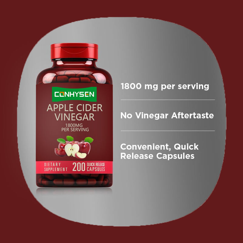 Συμπλήρωμα Μηλόξυδου OEM/ODM Υποστήριξη Πέψης & Αποτοξίνωσης Διαχείριση Βάρους Κάψουλες Μηλόξυδου για Άνδρες Γυναίκες