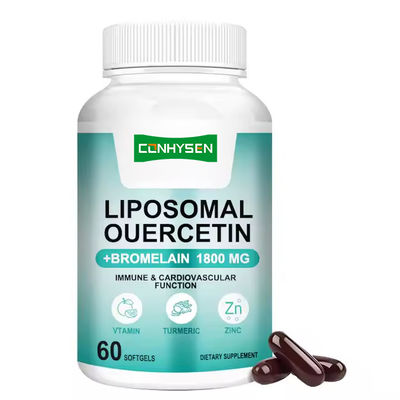 Λιποσωμική Κουερκετίνη Softgels Κουρκούμα Φυτικό Συμπλήρωμα Υποστηρίζει Υγιή Επίπεδα Ενέργειας