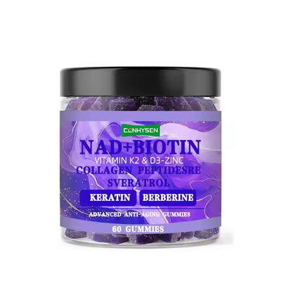 Προσαρμοσμένα NAD Biotin Gummies με Πολυβιταμίνες Μειώνουν τις ρυτίδες και τις λεπτές γραμμές