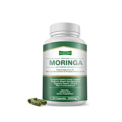 Προσαρμοσμένες 100% καθαρές κάψουλες Moringa για την υποστήριξη της διαχείρισης βάρους υγιείς αρθρώσεις