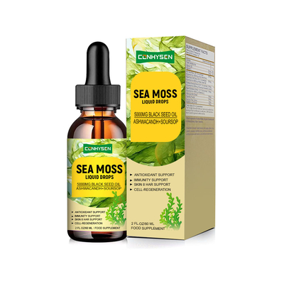 5000mg Υγρά Σταγόνες Sea Moss OEM/ODM Προσαρμοσμένη Υποστήριξη Αντιοξειδωτικού Ανοσοποιητικού